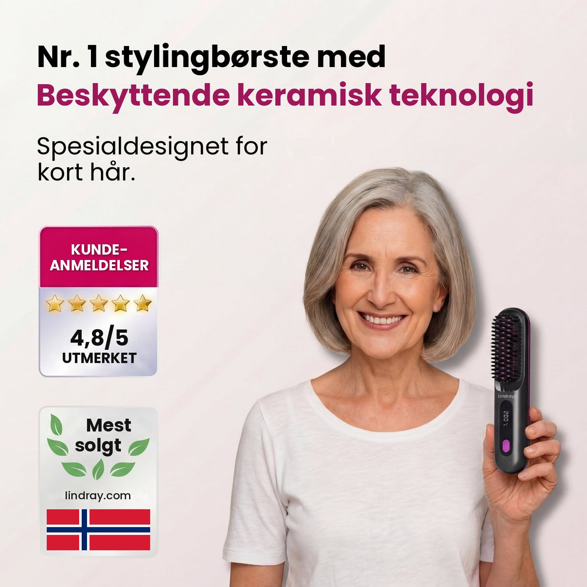 Lindray-børste for kort hår